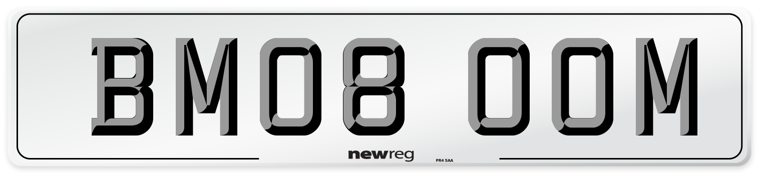 BM08 OOM Number Plate from New Reg